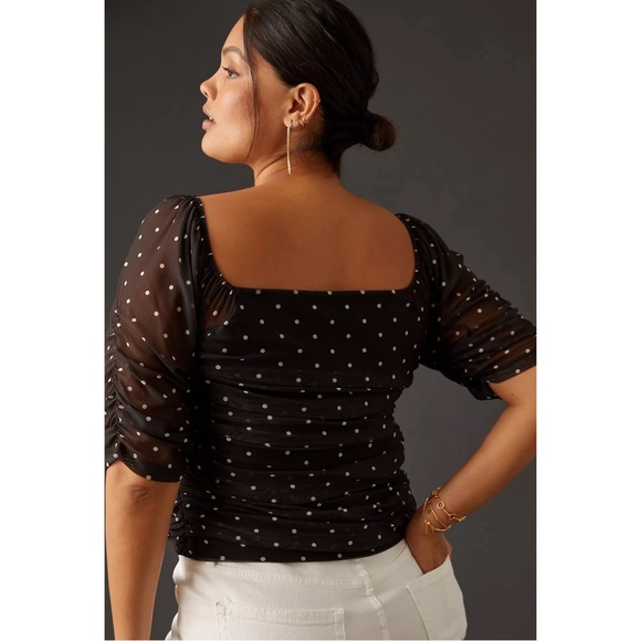 Anthropologie Shirred Mesh Top NWT Size XL - Picture 7 of 16